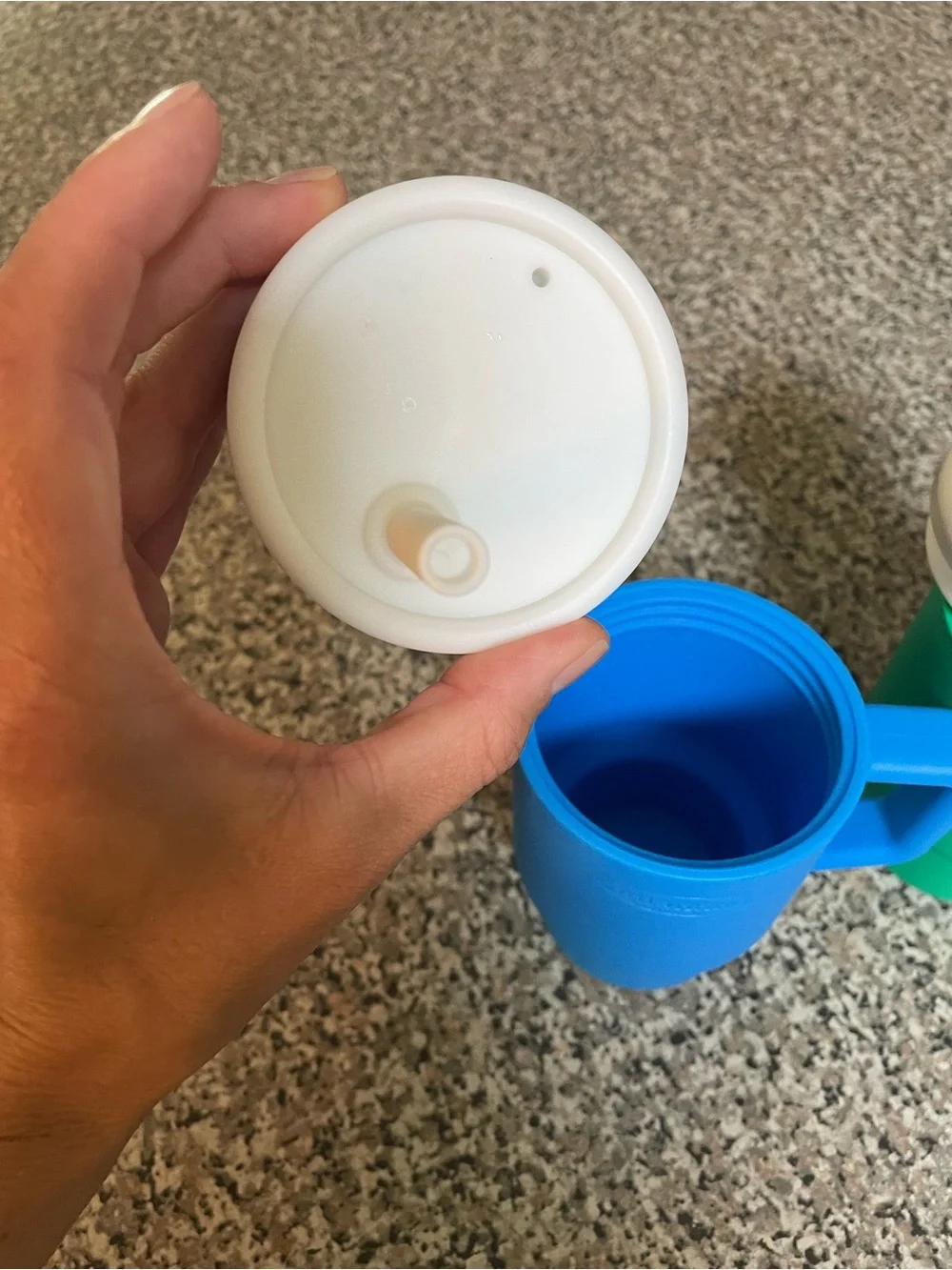 Infantino Blue and Green Insulated Toddler Cups with White Lids - 2 Pack